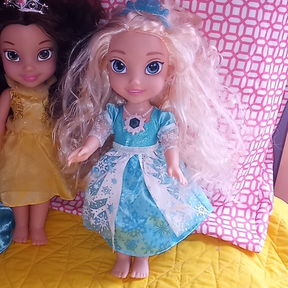 Disney Princess Dolls Bundle of 3 The Little Mermaid, Belle and Elsa - Picture 2 of 9